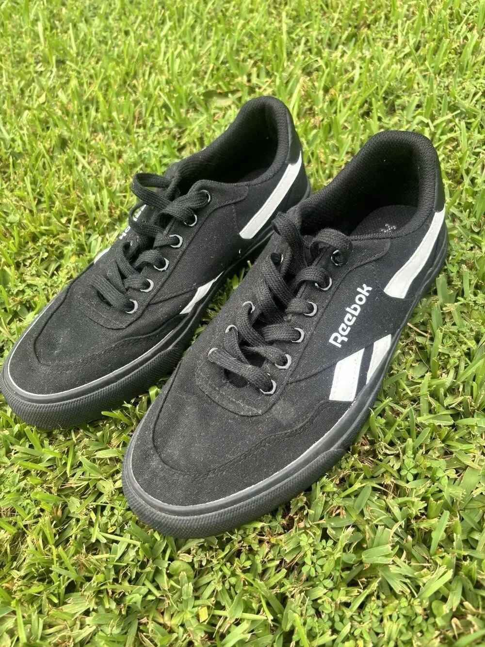 Reebok Mens 9 Court Advance Vulc Sneakers Black Y2K Skateboard Low Top Shoes